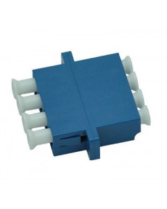forte® Thru Adapter, LC, quad SM zirconia sleeve, blue plastic housing, rectangular flange, 6/pack