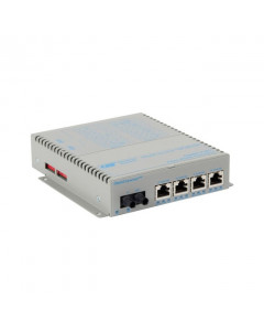 OST OmniConverter 4X 10/100/1000T PoE+ to 1000X ST MMF GPoE+/SX US AC