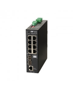 OST RuggedNet GPoE+/MI LC SM 1310nm 8X 10/100/1000T - 2X 1000X 12KM DC