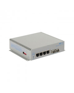 OST OmniConverter G/SX LC SM 12KM 4X 10/100/1000T to 2X 1000X AC Ext