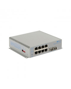 OST OmniConverter G/SX LC SM 12KM 8X 10/100/1000T to 2X 1000X AC Ext