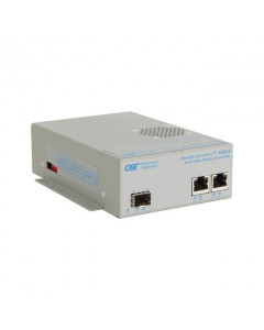 OST OmniConverter 10G/S SFP/SFP+ 2X RJ-45 Multigigabit US AC PS Wide