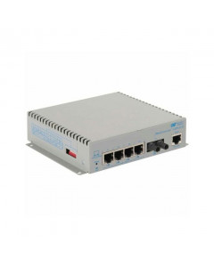 OST Gigabit 60W PoE Media Converter 4X 10/100/1000T to ST SM 12KM US AC