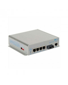 OST Gigabit 60W PoE Media Converter 4X 10/100/1000T to SC SM 12KM US AC