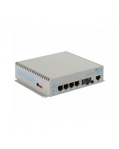 OST Gigabit 60W PoE Media Converter 4X 10/100/1000T to ST SM 12KM DC ET