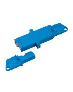 forte® Thru Adapter, E2000-PC, simplex SM zirconia sleeve, blue plastic housing