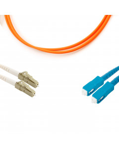 forte® Fibre Optic Patchlead, LC to SC Multimode OM1 62.5/125, Duplex 2mm Orange Jacket, 2m, LSZH