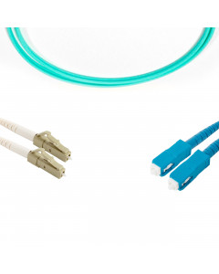 forte® Fibre Optic Patchlead, LC to SC Multimode OM3 50/125, Duplex 2mm Aqua Jacket, 2m, LSZH