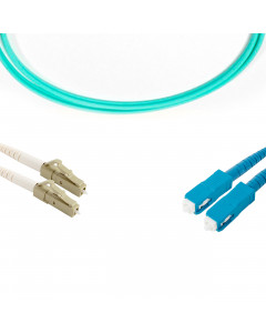 forte® Fibre Optic Patchlead, LC to SC Multimode OM3 50/125, Duplex 2mm Aqua Jacket, 3m, LSZH