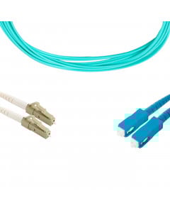 forte® Fibre Optic Patchlead, LC to SC Multimode OM3 50/125, Duplex 2mm Aqua Jacket, 5m, LSZH