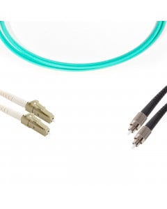 forte® Fibre Optic Patchlead, LC to ST Multimode OM3 50/125, Duplex 2mm Aqua Jacket, 3m, LSZH