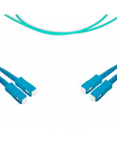forte® Fibre Optic Patchlead, SC to SC Multimode OM3 50/125, Duplex 3mm Aqua Jacket, 1m, LSZH