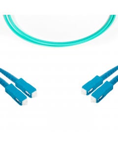 forte® Fibre Optic Patchlead, SC to SC Multimode OM3 50/125, Duplex 3mm Aqua Jacket, 2m, LSZH