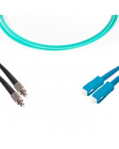 forte® Fibre Optic Patchlead, ST to SC Multimode OM3 50/125, Duplex 3mm Aqua Jacket, 3m, LSZH