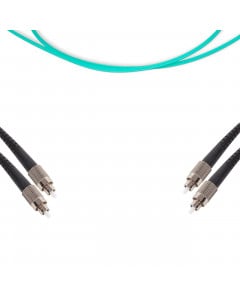 forte® Fibre Optic Patchlead, ST to ST Multimode OM3 50/125, Duplex 3mm Aqua Jacket, 1m, LSZH