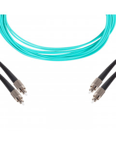 forte® Fibre Optic Patchlead, ST to ST Multimode OM3 50/125, Duplex 3mm Aqua Jacket, 10m, LSZH