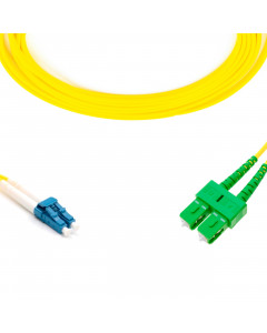 forte® Fibre Optic Patchlead, LC to SC-APC Singlemode G.657 Bend-Insensitive, Duplex 2mm, 10m, LSZH