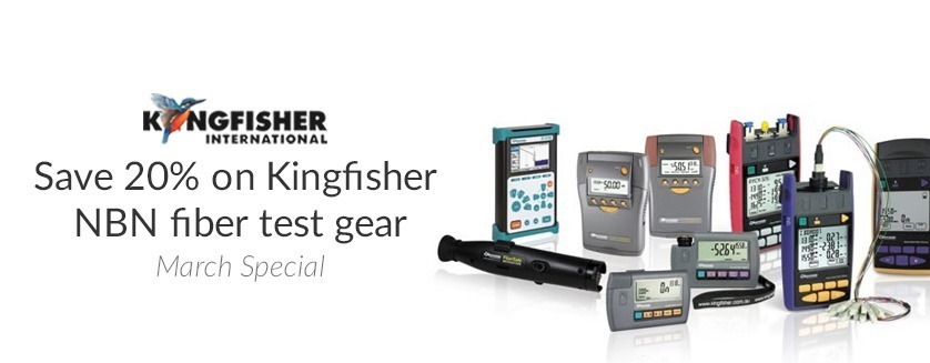Save 20% on Kingfisher NBN fiber test gear