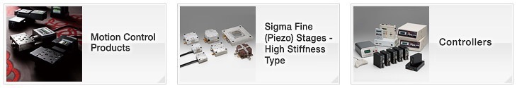 OptoSigma Motion Control Application Systems: Motorised Stages, Sigma Fine (Piezo) Stages - High Stiffness Type, Controllers, Software