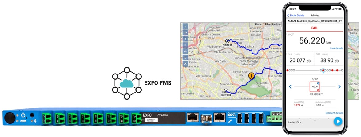 EXFO OTH-7000 - Remote Optical Test Head with GIS and Mobile App