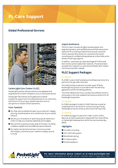 PacketLight Care Centre Extended Support Options
